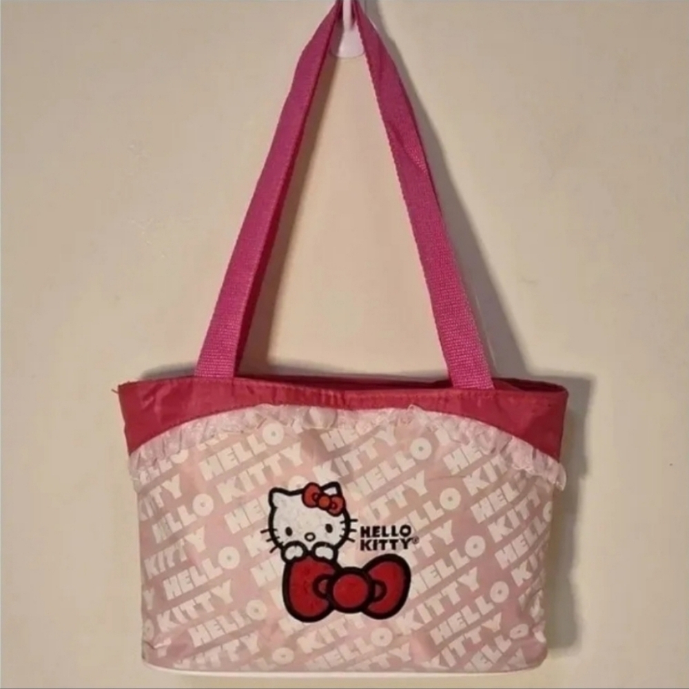 Sanrio 2009 Hello Kitty Zipper Bike Bag Canvas Purse